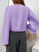 INAWLY Camisa de Verão Casual Feminina de Cor Sólida com Amarração na Frente
