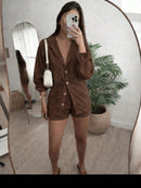 Conjunto Feminino de Linho Elegante - Camisa + Shorts Premium Verão 2024