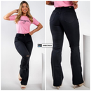 CALÇA JEANS FEMININA FLARE E SKINNY LYCRA JUSTA COS ALTO JUSTA