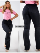 CALÇA JEANS FEMININA FLARE E SKINNY LYCRA JUSTA COS ALTO JUSTA