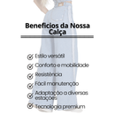 Calça Jeans Feminina Pantalona Feminina Listras Laterais Promoção