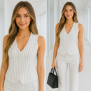 Conjunto Alfaiataria Premium – Colete e Calça Risca de Giz