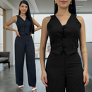Conjunto Alfaiataria Premium – Colete e Calça Risca de Giz