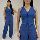 Conjunto Alfaiataria Premium – Colete e Calça Risca de Giz