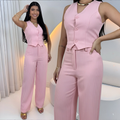 Conjunto Alfaiataria Premium – Colete e Calça Risca de Giz