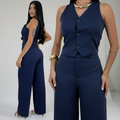 Conjunto Alfaiataria Premium – Colete e Calça Risca de Giz
