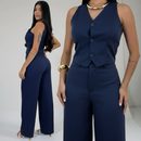 Conjunto Alfaiataria Premium – Colete e Calça Risca de Giz