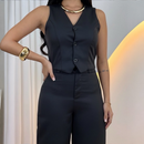 Conjunto Alfaiataria Premium – Colete e Calça Risca de Giz